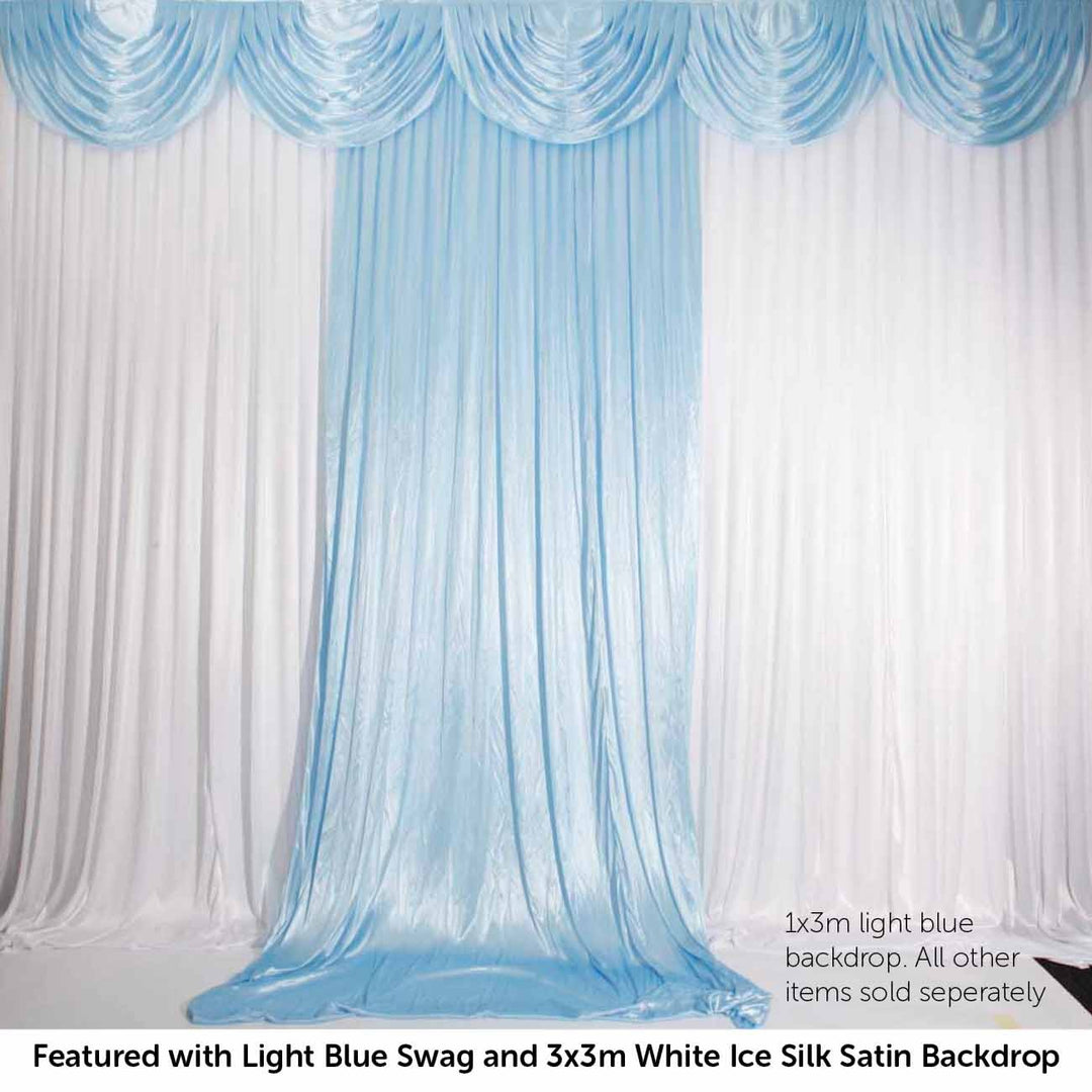 Light Blue Ice Silk Satin Backdrop Convertible Panels 1mx3m