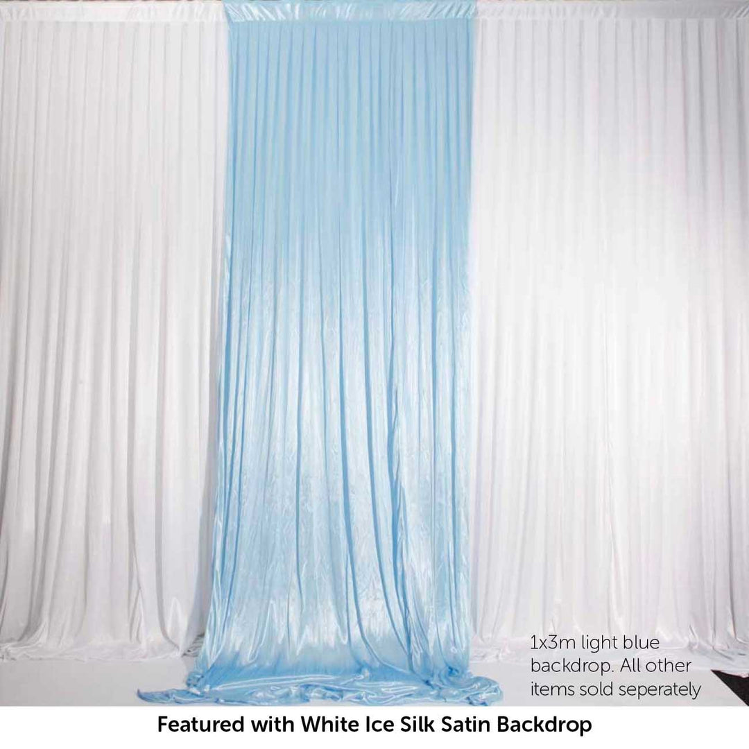 Light Blue Ice Silk Satin Backdrop Convertible Panels 1mx3m