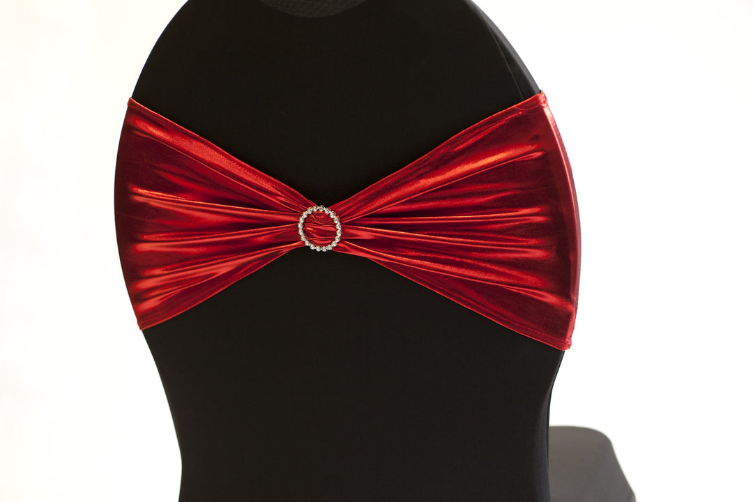 Lycra Chair Bands detail - Metallic Red