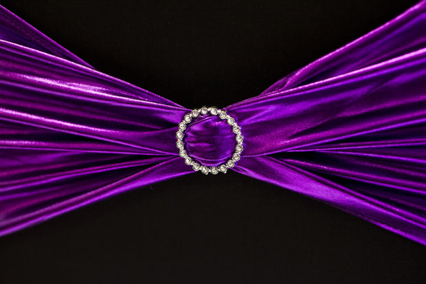 Lycra Chair Bands oblique view - Metallic purple