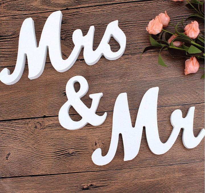 CLEARANCE Mr & Mrs Wooden Letter Set