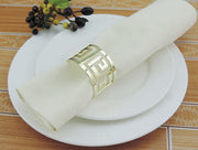 Gold Napkin Ring - Geometric Luxe Meander