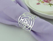 Silver Napkin Ring - Elegant English Rose Cut Out