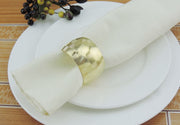 Gold Napkin Ring - Geometric Luxe Square Pattern