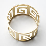 Gold Napkin Ring - Geometric Luxe Meander. Without Napkin