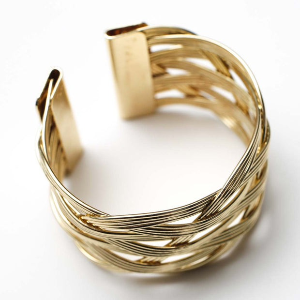 Gold Napkin Ring - Luxe Braided Knotted Weave. Without Napkin