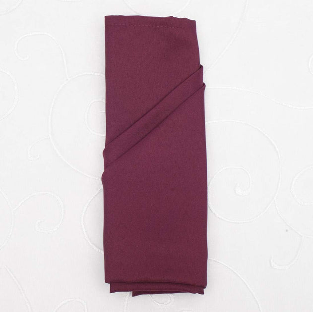 Shop Cloth Napkins (Plum) Linen Napkins Luna Wedding & Event Supplies