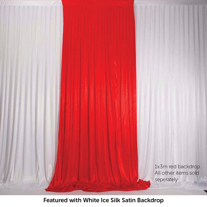 Red Ice Silk Satin Backdrop Convertible Panels 1mx3m