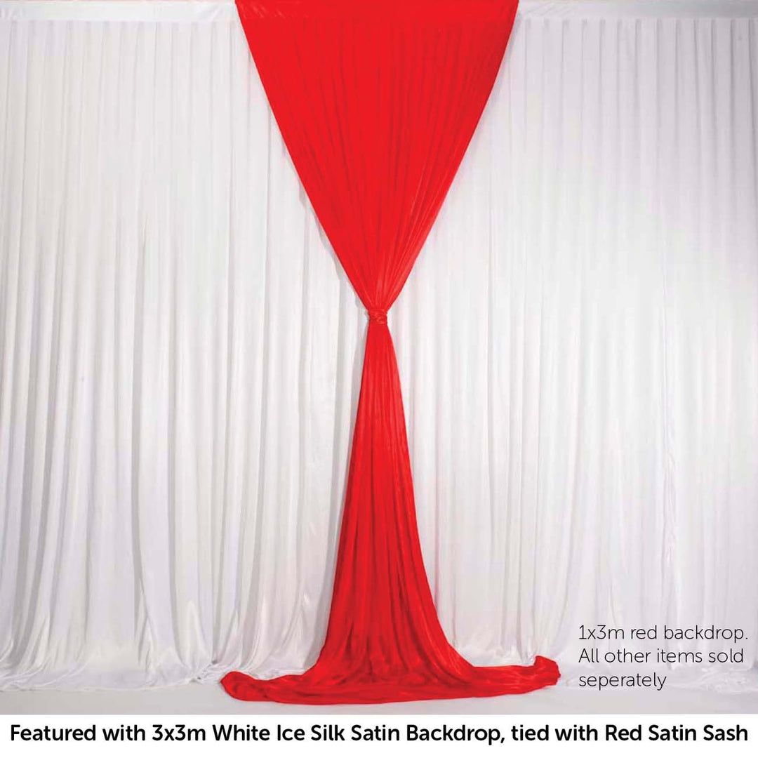 Red Ice Silk Satin Backdrop Convertible Panels 1mx3m