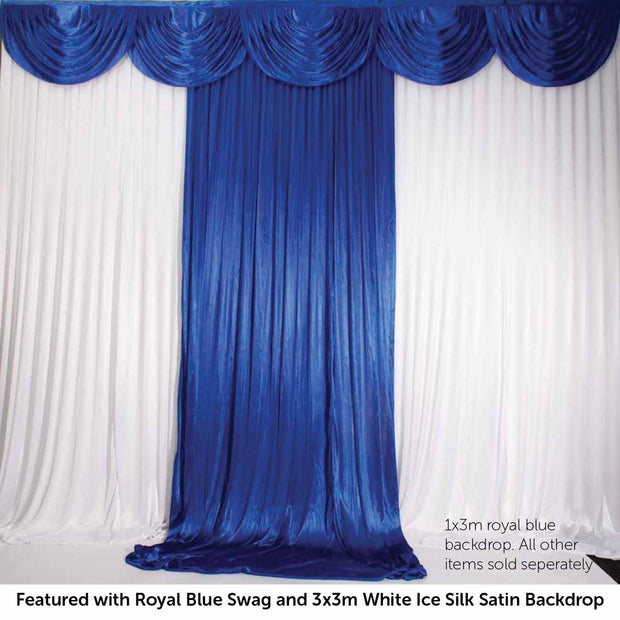 Royal Blue Ice Silk Satin Backdrop Convertible Panels 1mx3m