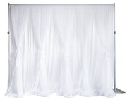 White Ruffle Tulle Backdrop Curtain with Satin Silk Backing 3mx3m