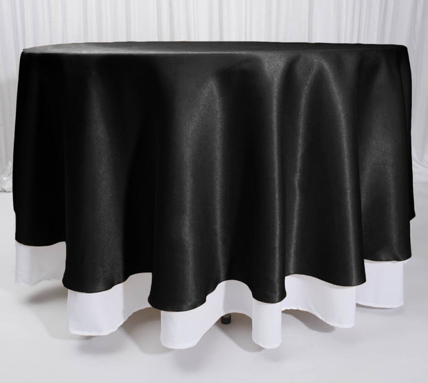 Black Round Satin Tablecloth Overlay (230cm)