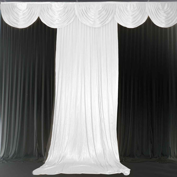 White Ice Silk Satin Backdrop Convertible Panels 1mx3m