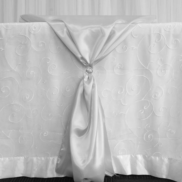 Satin Fabric Roll - Silver With Sparkly Diamante Buckle