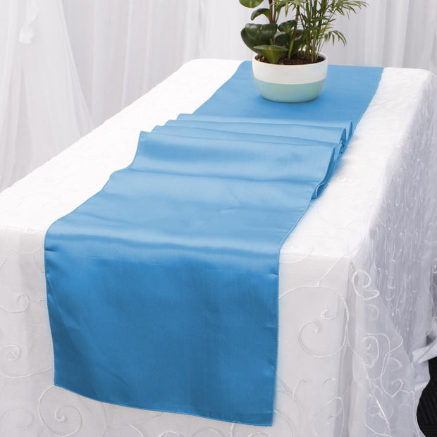 Satin Table Runners - Electric Blue