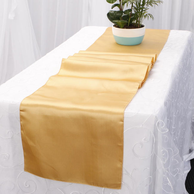 Satin Table Runners - Gold