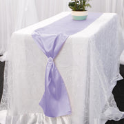 Satin Table Runners - Lavender With Diamante Buckle