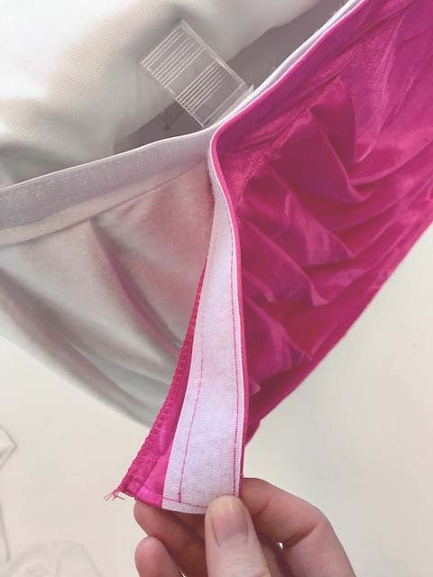 Ice Silk Satin 3m Swag  - Hot Pink Velcro Backing