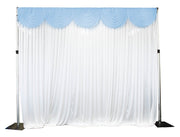 Ice Silk Satin 3m Swag  - Light Blue Fitted To Ice Silk Satin Backdrop