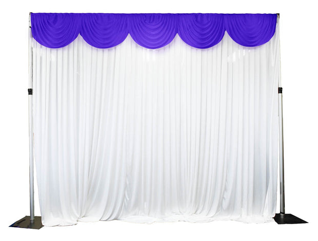 Ice Silk Satin 3m Swag  - Purple Fitted To Ice Silk Satin Backdrop