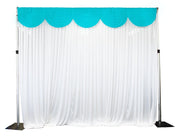 Ice Silk Satin 3m Swag  - Turquoise Fitted To Ice Silk Satin Backdrop