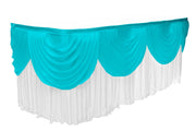 Ice Silk Satin 3m Swag  - Turquoise Fitted To Ice Silk Satin Skirt