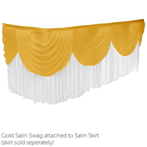 Ice Silk Satin 3m Swag  - Gold Fitted To Ice Silk Satin Skirt