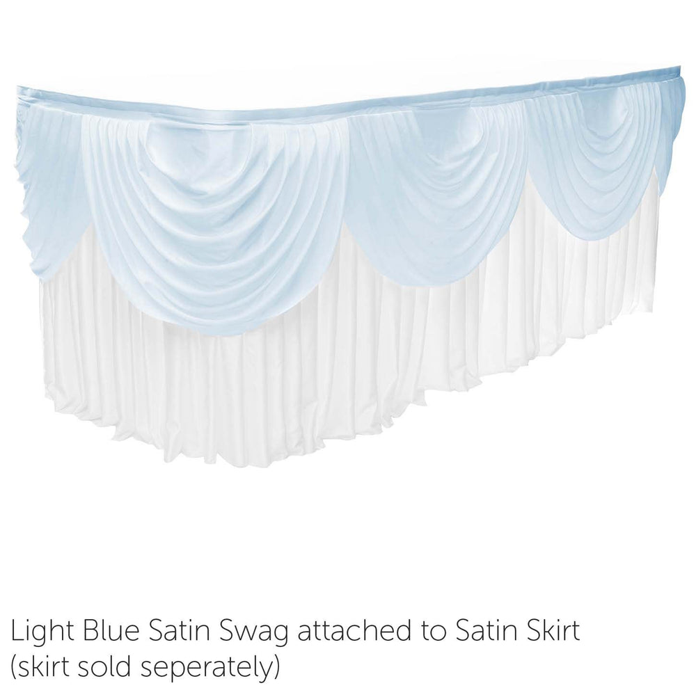 Ice Silk Satin 3m Swag  - Light Blue Fitted To Ice Silk Satin Skirt