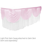 Ice Silk Satin 3m Swag  - Light Pink Fitted To Ice Silk Satin Skirt
