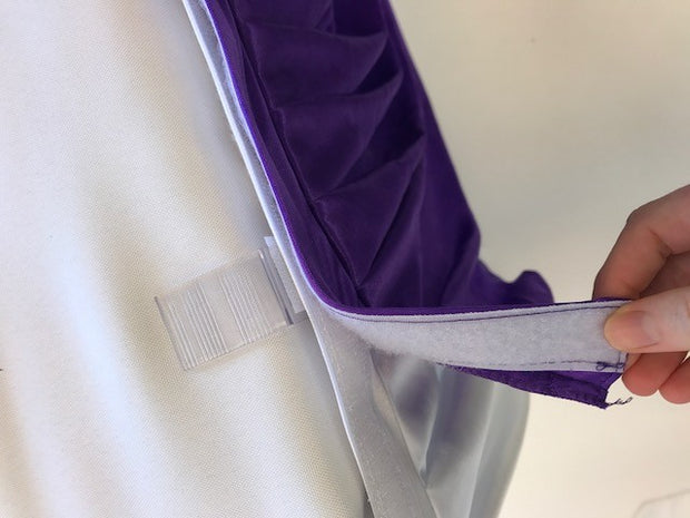 Ice Silk Satin 3m Swag  - Purple Velcro Backing