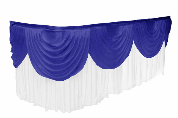 Ice Silk Satin 3m Swag  - Royal Blue Fitted To Ice Silk Satin Skirt