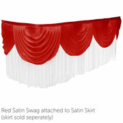 Ice Silk Satin 3m Swag  - Red Fitted To Ice Silk Satin Skirt