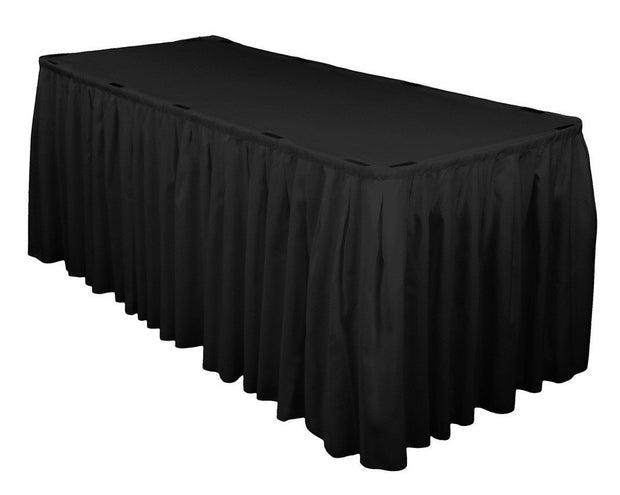 Black Table Skirting (6.3m) + BONUS Clips
