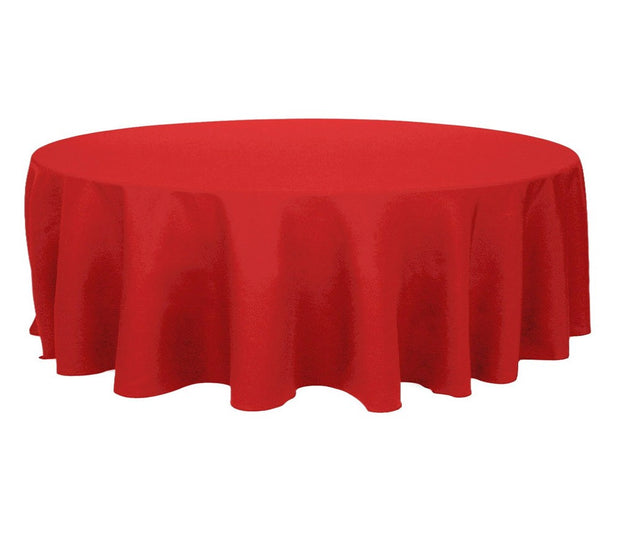 Red Round Tablecloth (220cm) close up 