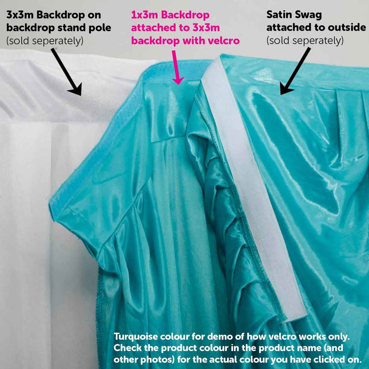 Turquoise Ice Silk Satin Backdrop Convertible Panels 1mx3m